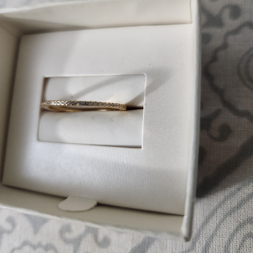 Gold color silver ring